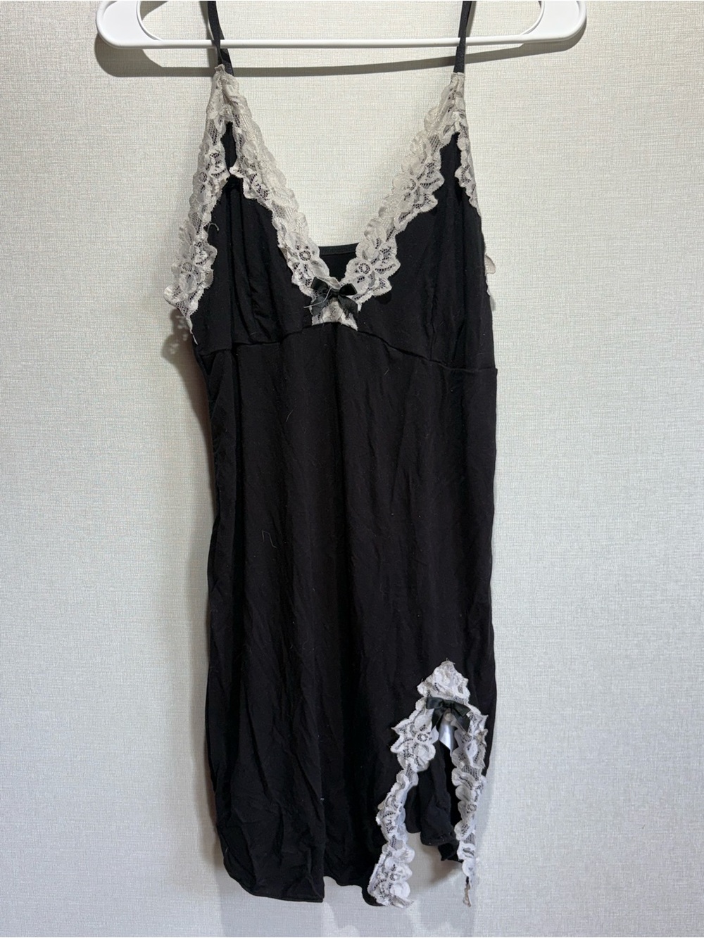Black Lace-Trim Slip Nightdress - Women Intimates